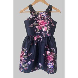 NWT Crystal Doll Floral Sleeveless Dress Girls 12 Navy Formal Easter Dance